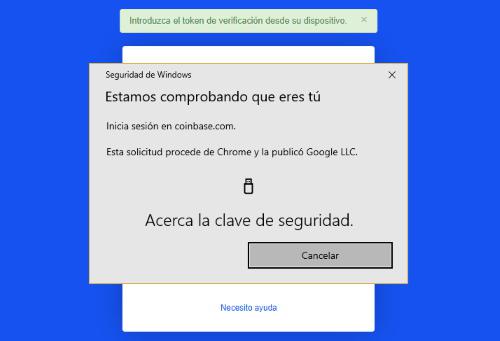 acerca la clave de seguridad