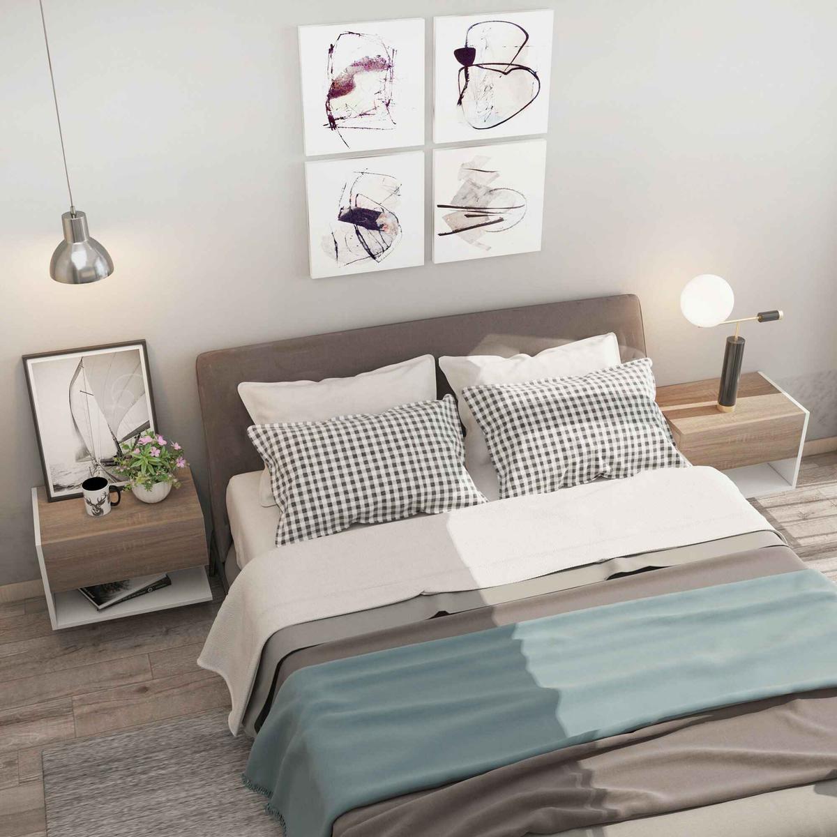 Dormitorio decorado con tendencias minimalistas