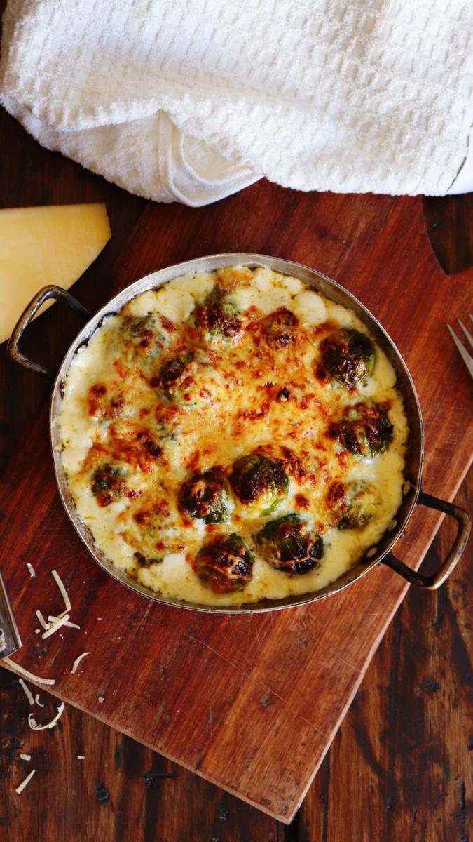 repollitos gratinados salsa blanca