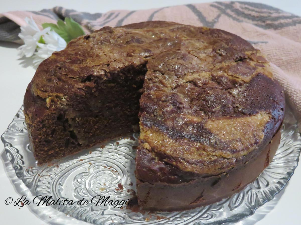 bizcocho de chocolate y crema de avellanas