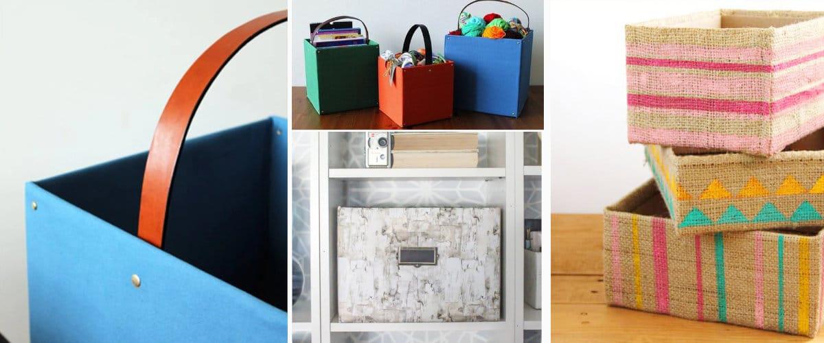 Cajas forradas con tela o papel