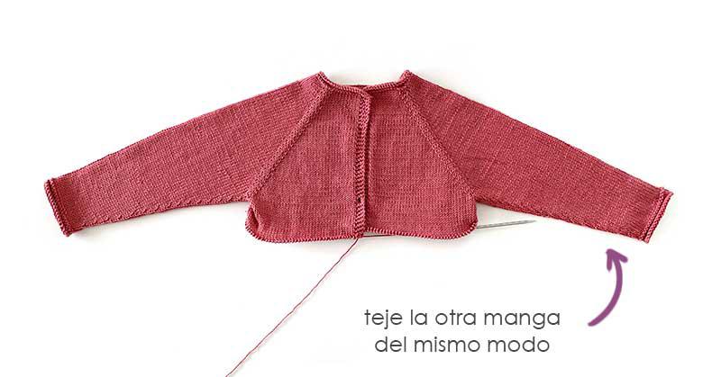 Como tejer la rebeca de punto SANDÍA - Patrón y Tutorial- teje la otra manga