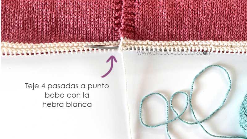 Como tejer la rebeca de punto SANDÍA - Patrón y Tutorial- Teje la franja blanca