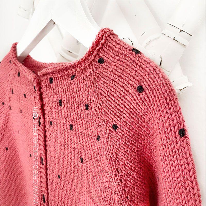 Como tejer la rebeca de punto SANDÍA - Patrón y Tutorial- borda las pepitas 1