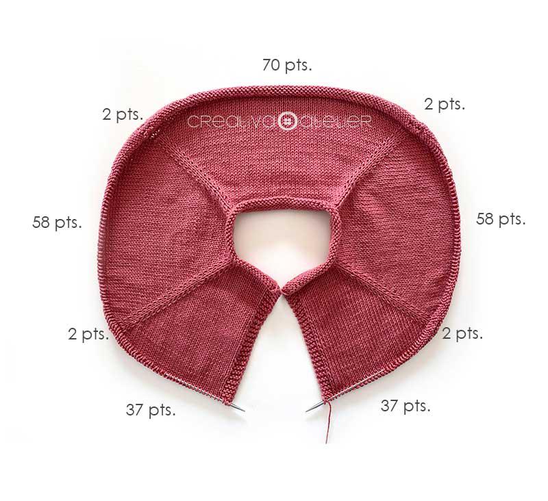 Como tejer la rebeca de punto SANDÍA - Patrón y Tutorial- Teje el canesú