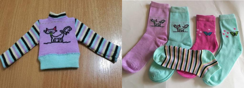 Transforma calcetines en ropa para muñecas