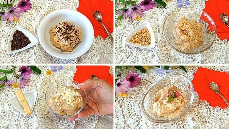 Mousse de café con 4 acabados