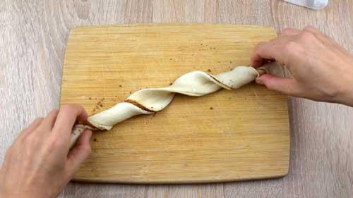 enrollar el rolls de canela expres como un tirabuzon