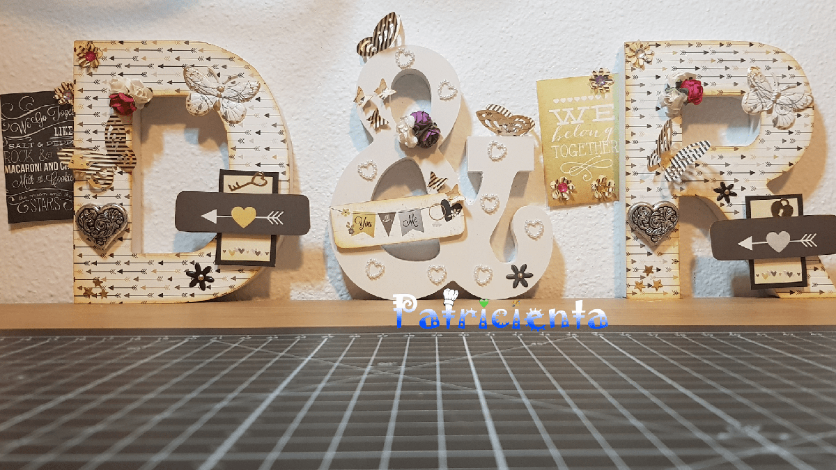 LetLetras decoradas para bodas con las iniciales de los novios