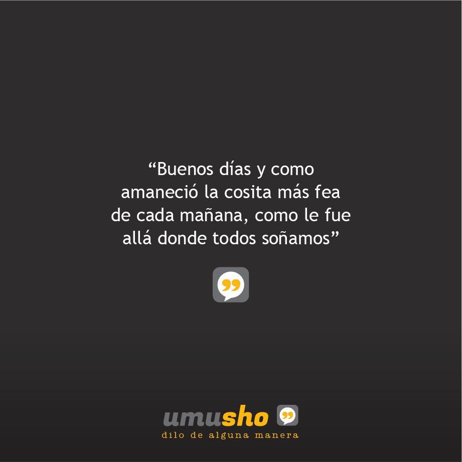 Buenos días y como amaneció la cosita más fea de cada mañana, como le fue allá donde todos soñamos