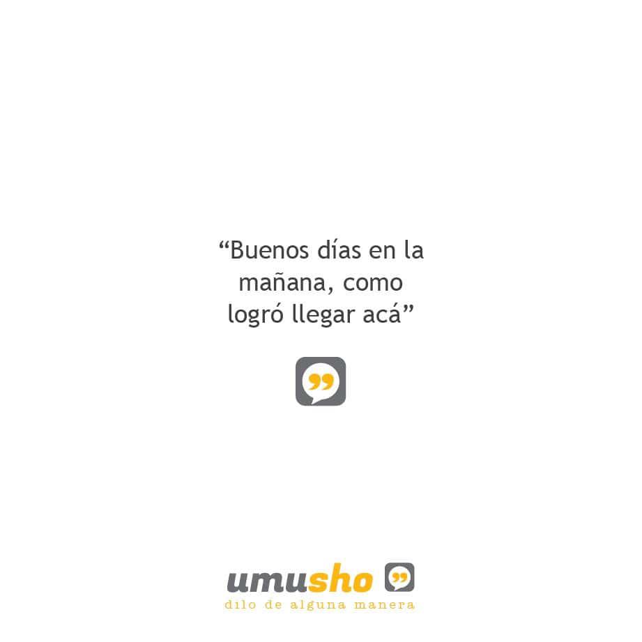 Buenos días en la mañana, como logró llegar acá.