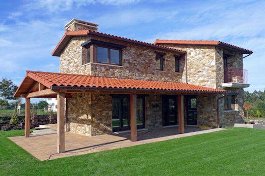Casas de campo estilo cabaña con chimenea