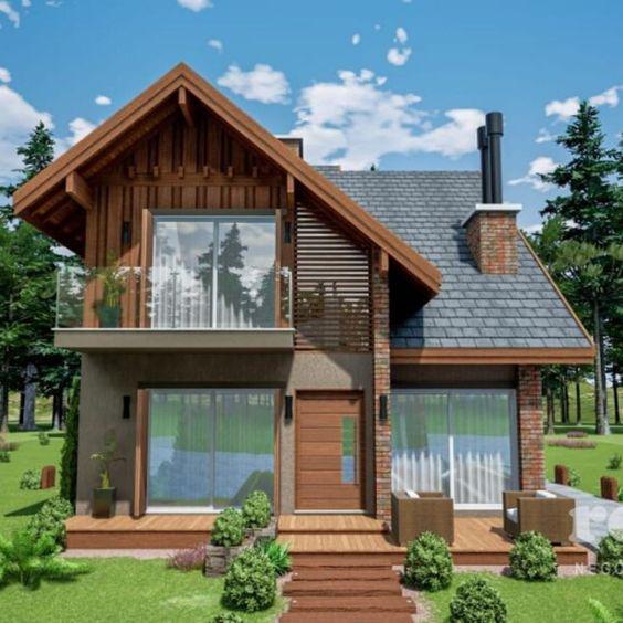 Cabañas en el campo con chimenea