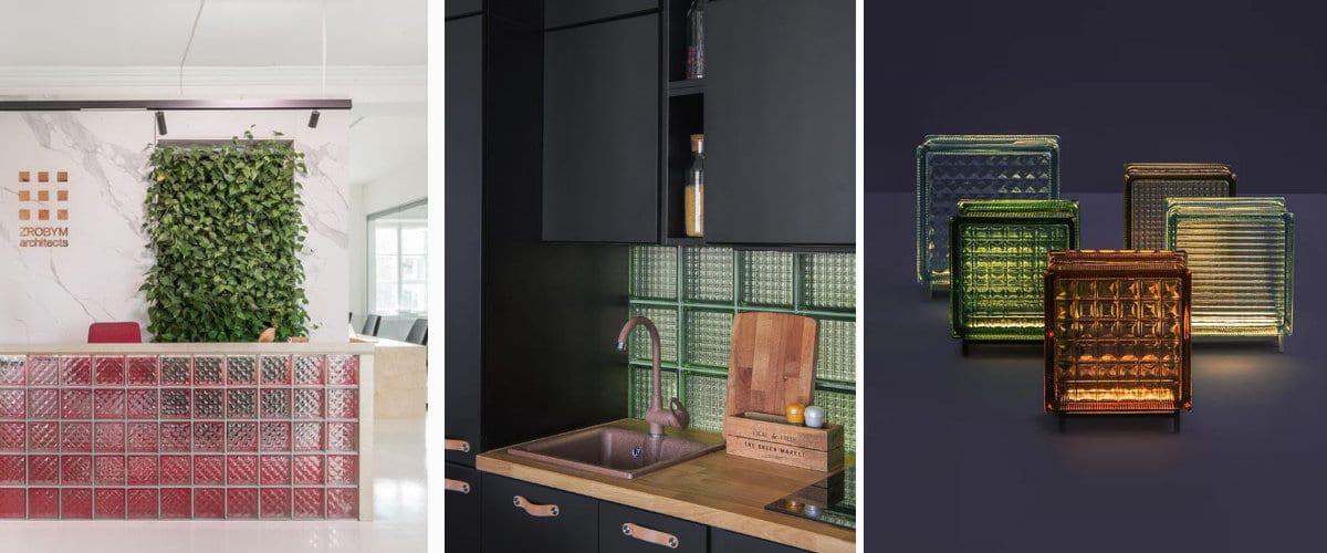 Bloques de vidrio decorativos