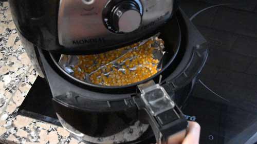 palomitas de maíz caseras en freidora de aire o airfryer