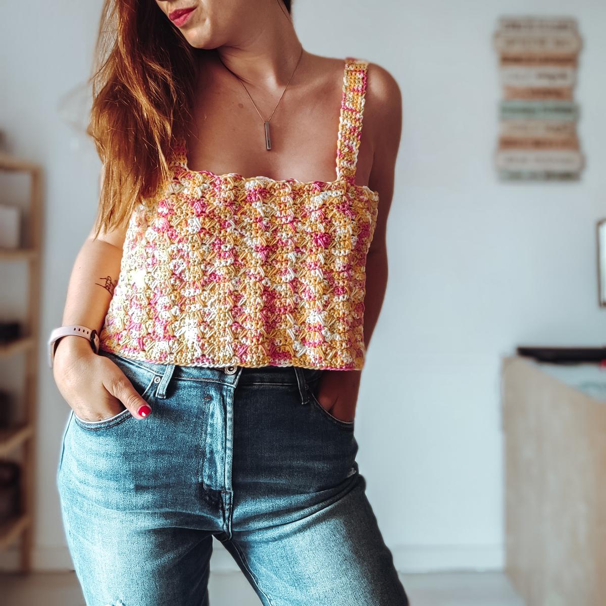 Top tejido a crochet