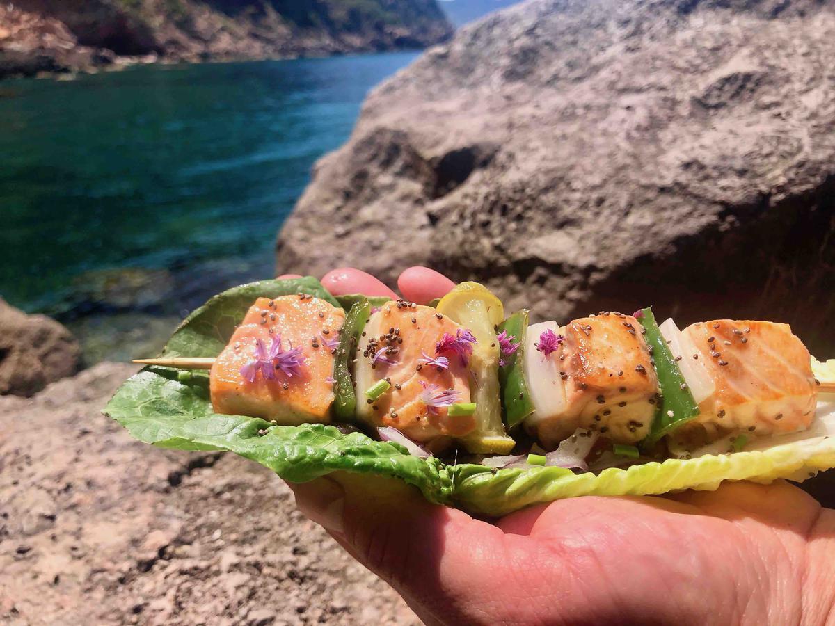 Brocheta de Salmón terminada