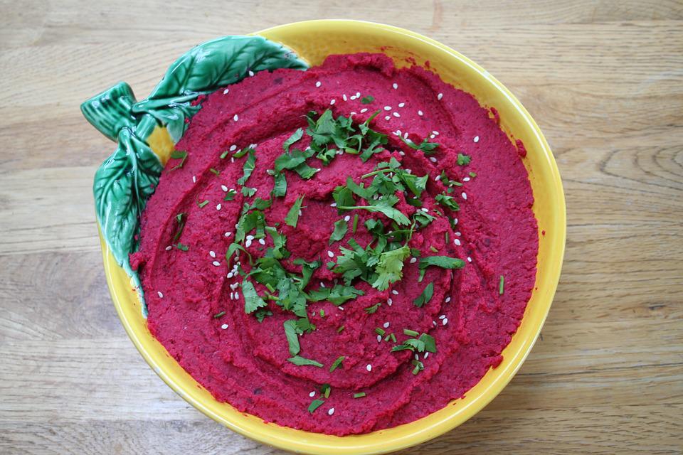 Hummus de remolacha y garbanzo