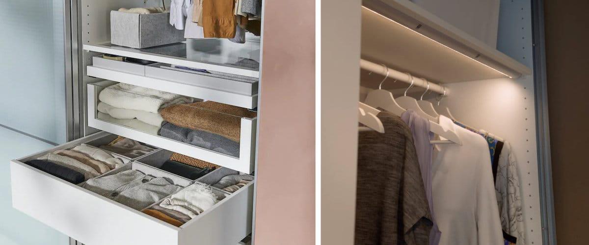 Distribución e iluminación del armario