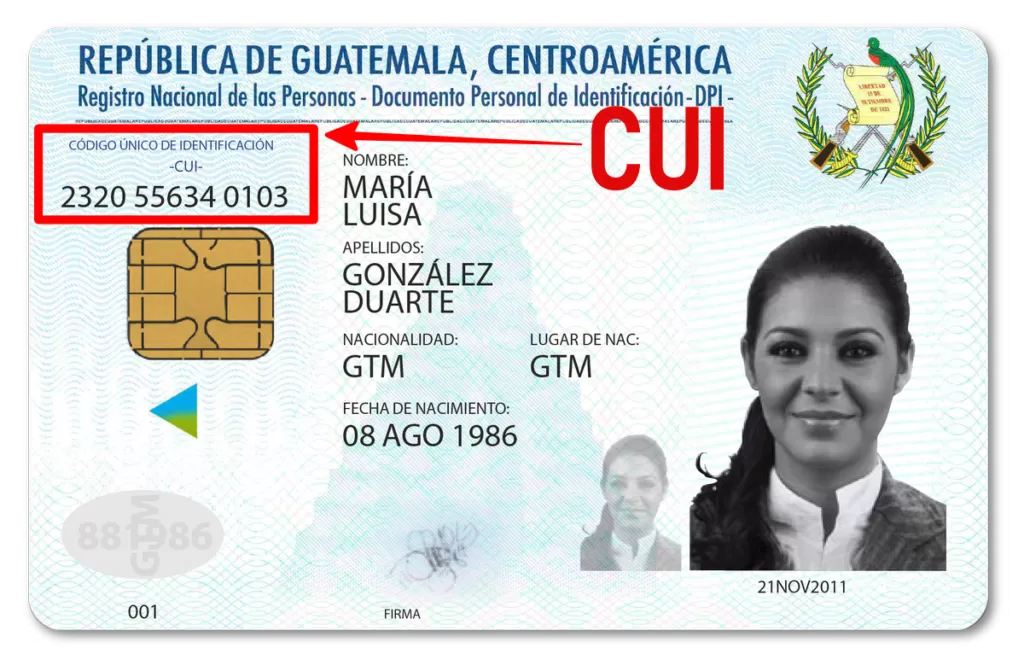 ejemplo de consultar el CUI en un DPI