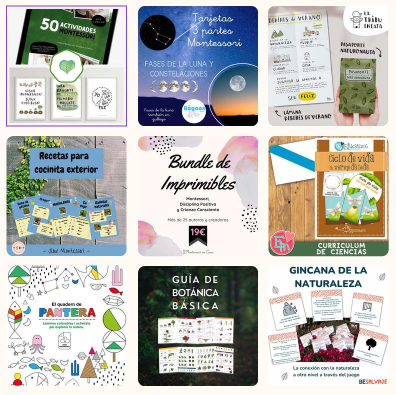 Foto de portada del bundle donde se ven algunos de los imprimibles