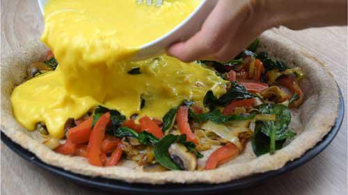 preparar relleno de quiche verduras