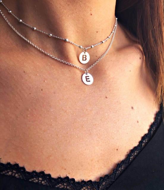 Collar Bolitas Inicial - Platajewels