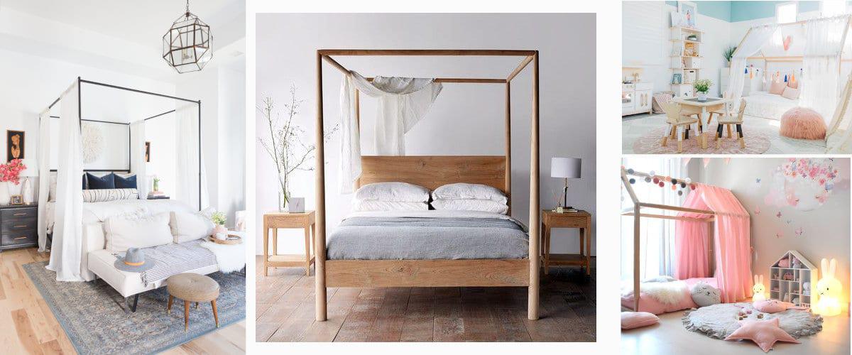 Doseles que encuadran la cama