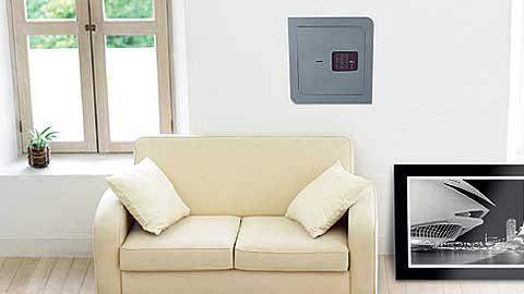 Caja fuerte de seguridad empotrada en la pared