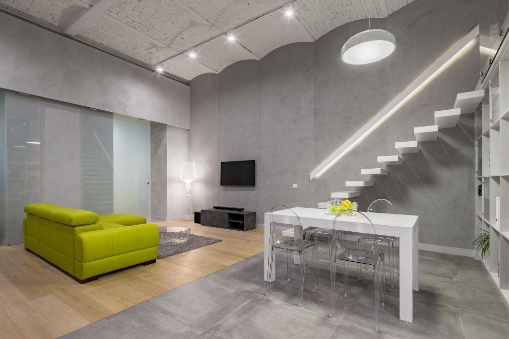 Tipos de escaleras: escalera volada. 