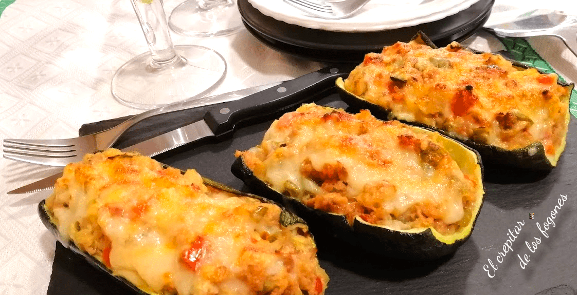calabacines rellenos de pisto