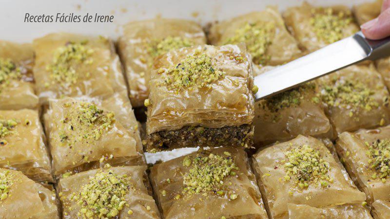 receta de baklava de pistachos y nueces paso a paso