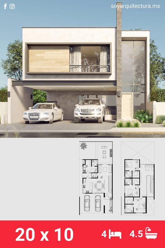 Planos de casas modernas con cochera
