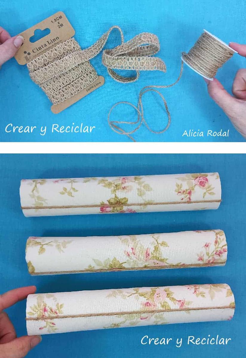 En este tutorial te enseño 3 ideas diferentes que puedes hacer con el tubo o rollo de cartón del papel de cocina y baño, y con retazos o trozos de telas de ropa vieja. Estas simples ideas sirven para hacer cosas prácticas y útiles como estos preciosos organizadores.