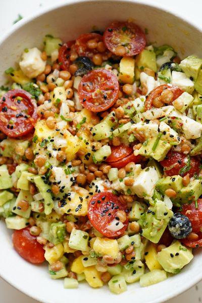 ensalada de verano con lentejas