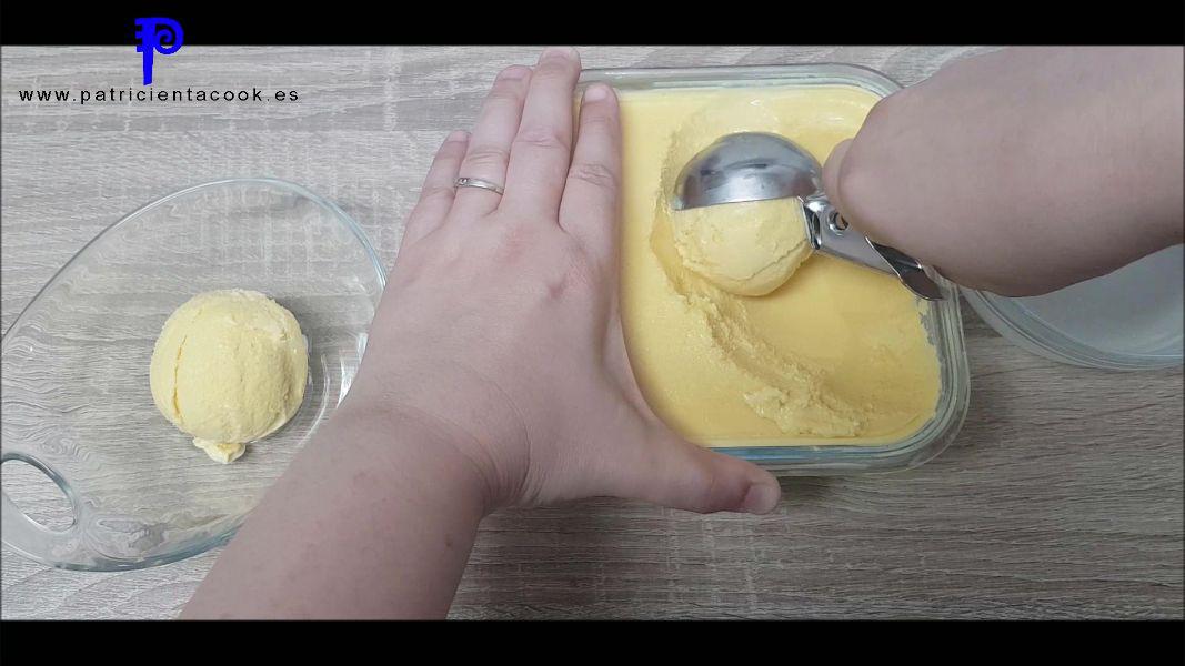 Helado de Mango con heladera eléctrica Silvercrest de Lidl. Patricienta Cook recetas