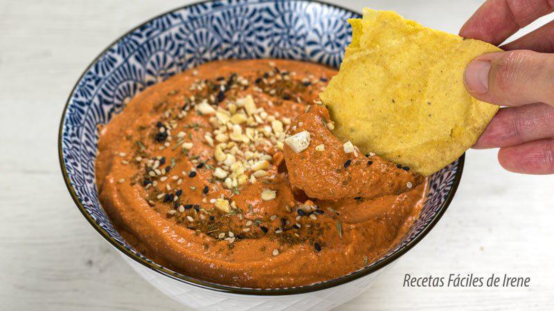 receta de muhammara o Paté de Pimientos Rojos Asados y Nueces paso a paso