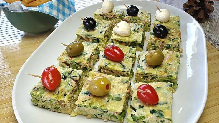 Tortilla de calabacin y atún