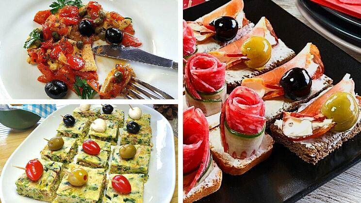 Ricos platos con aceitunas