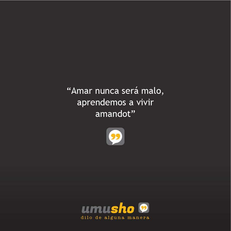 Amar nunca será malo, aprendemos a vivir amando.