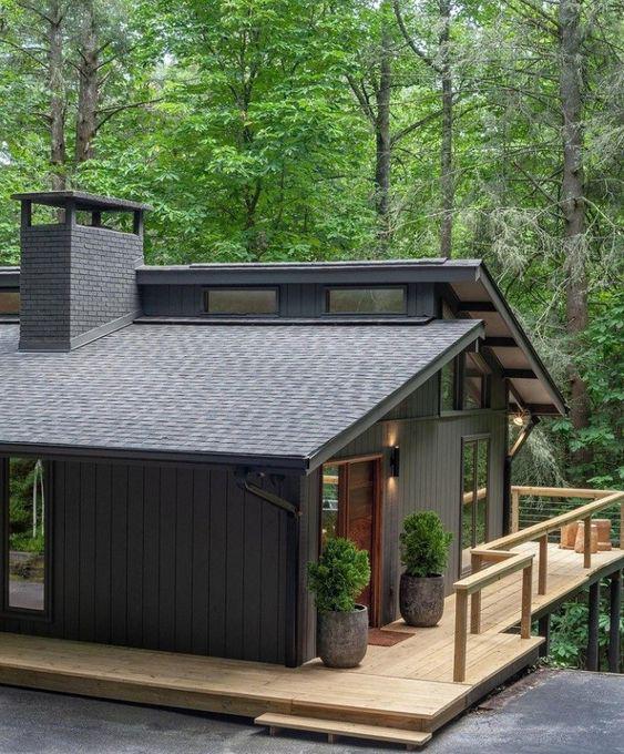 Techos de chapa en color negro