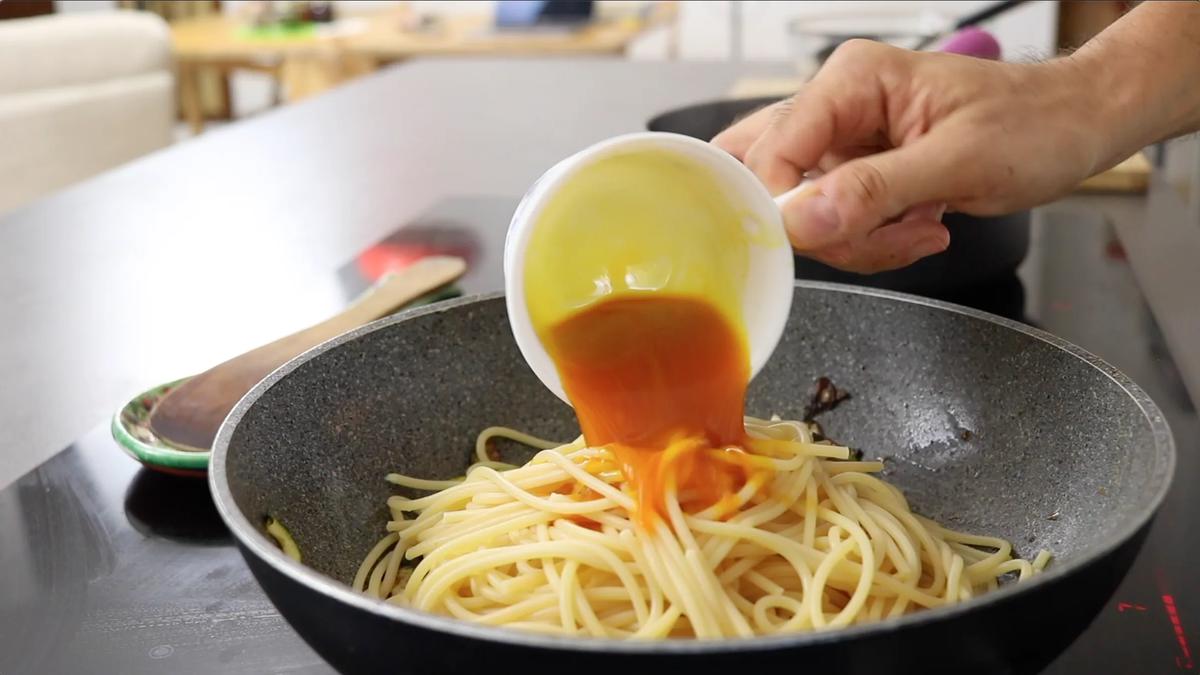 receta de linguini con gambas y calabacín