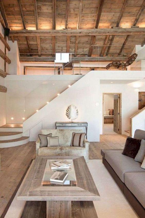 Modelos de interiores y exteriores de casas de campo