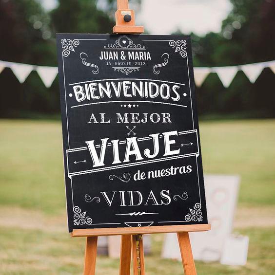Carteles de bienvenida para bodas