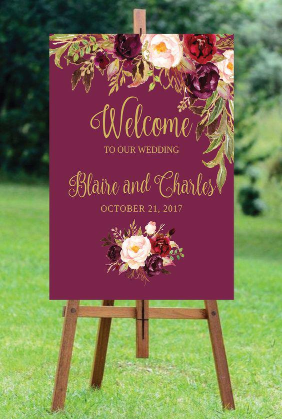 Carteles de bienvenida para bodas