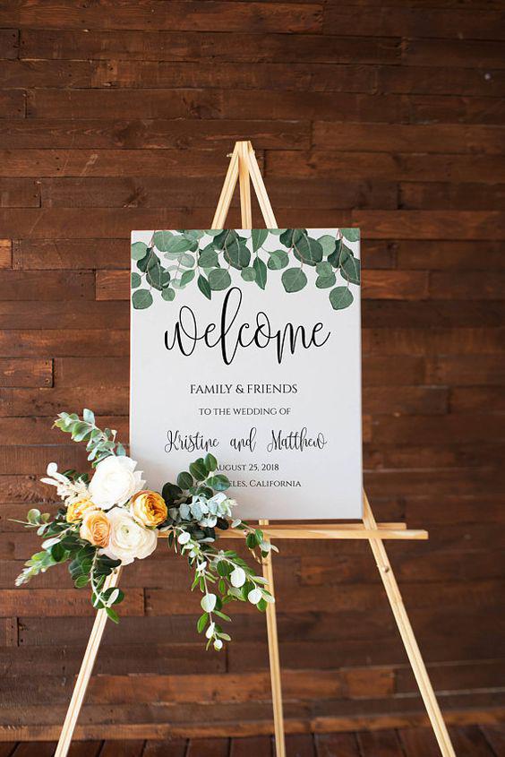Ideas bonitas para poner carteles y señalamientos en tu boda