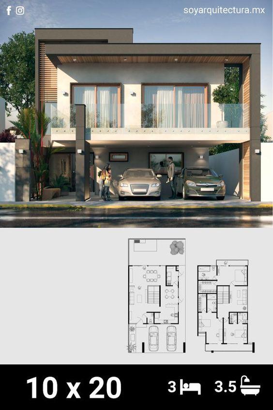 Planos para casas modernas de dos pisos