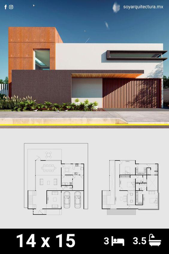 Planos de casas gratis con fachadas modernas