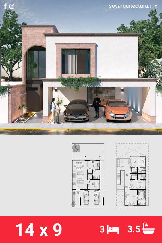 Planos para casas modernas de dos pisos