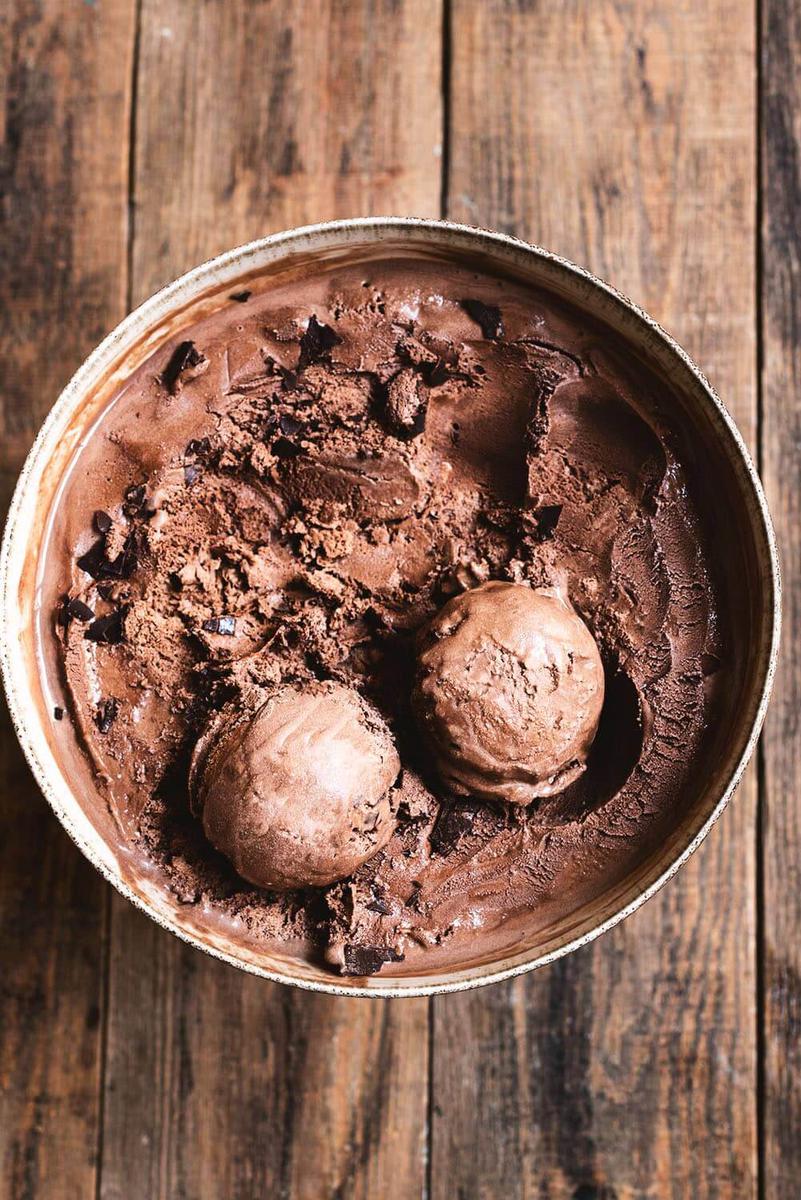Helado de chocolate casero